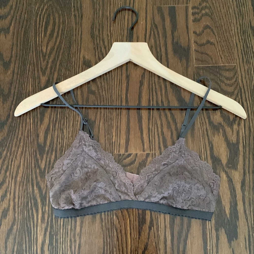 Aritzia TALULA purple grey Lace Bralette M